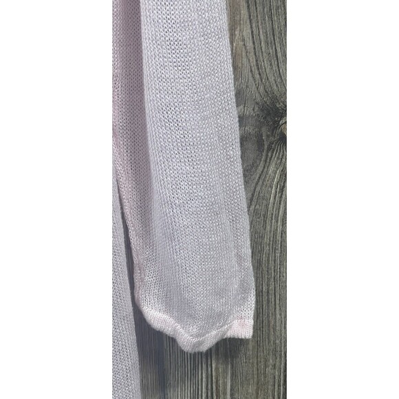 J Jill Pink Lightweight Long Cardigan Sweater Size XL Open Front Linen Rayon - Picture 3 of 11